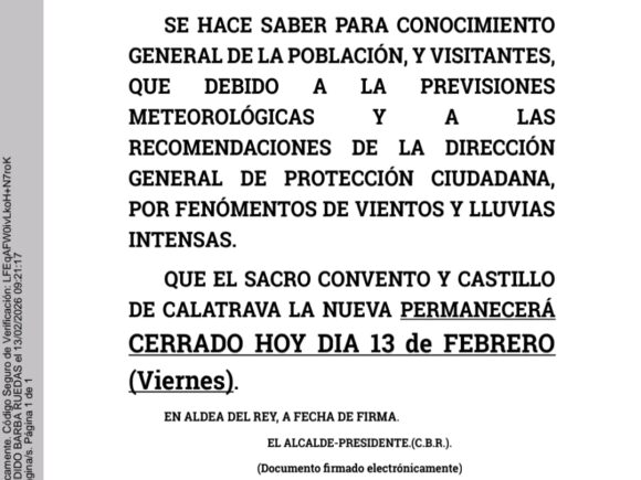 Cierre Castillo Cva. 13 febrero